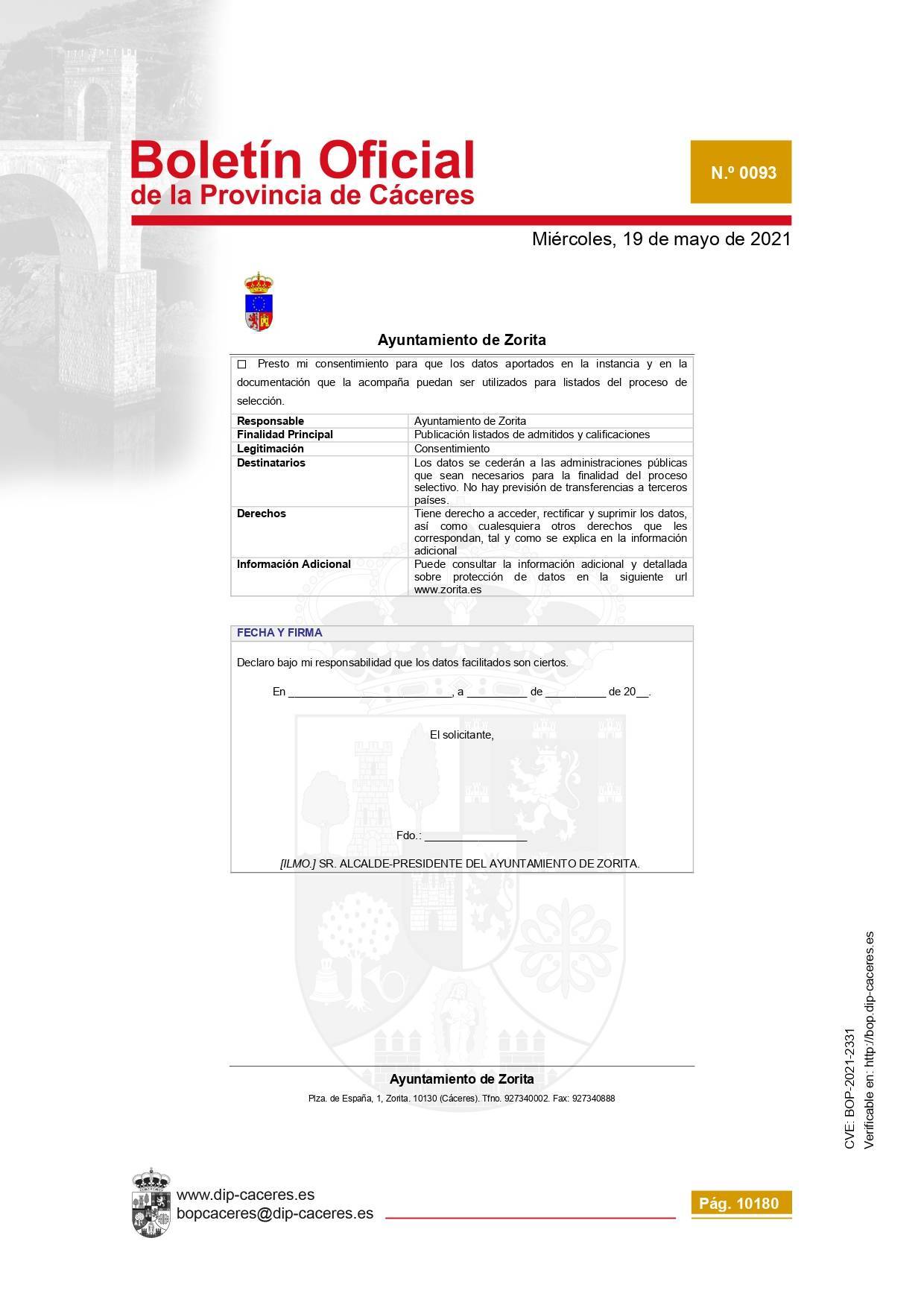 Técnico-a contable (2021) - Zorita (Cáceres) 14