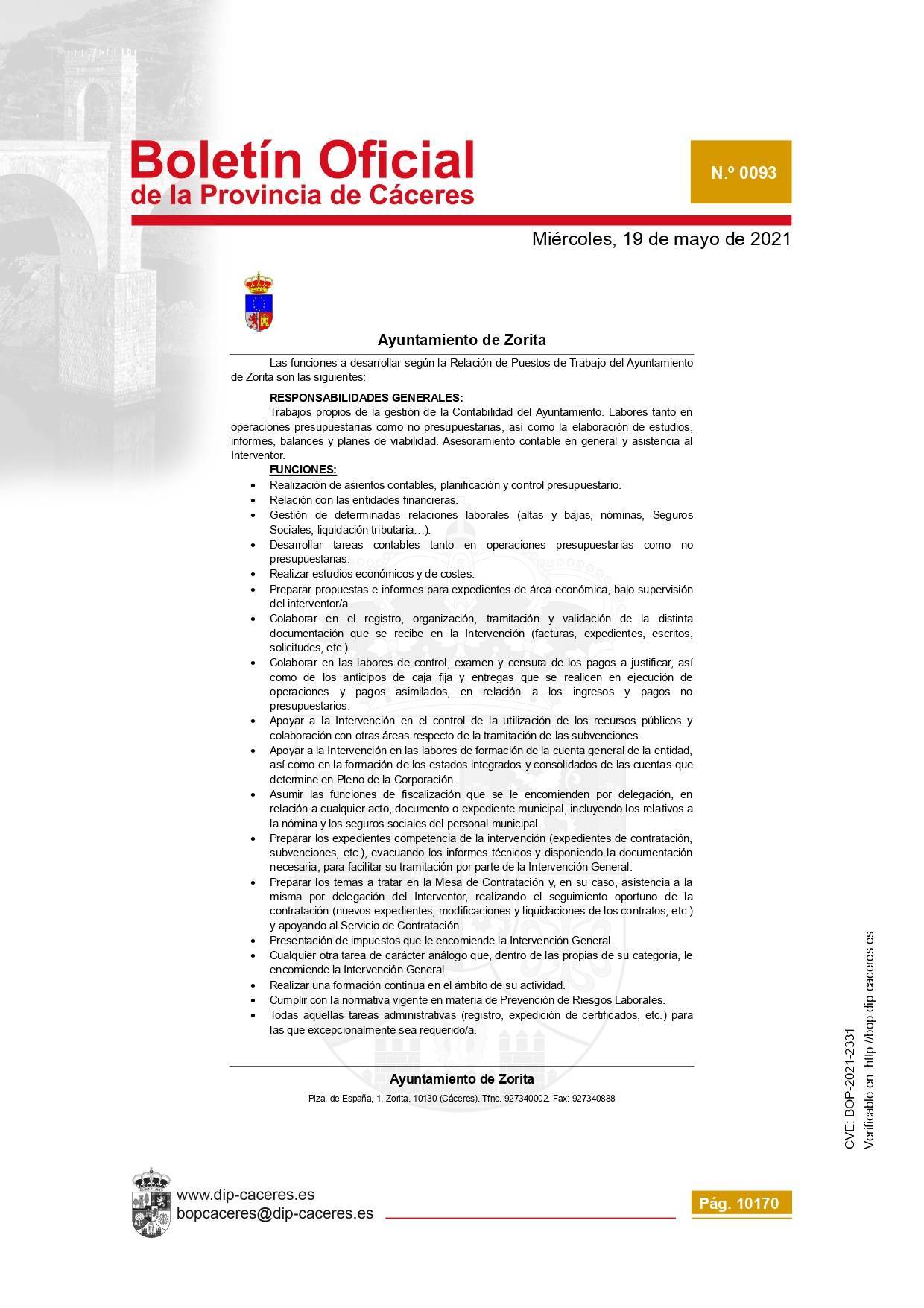 Técnico-a contable (2021) - Zorita (Cáceres) 4