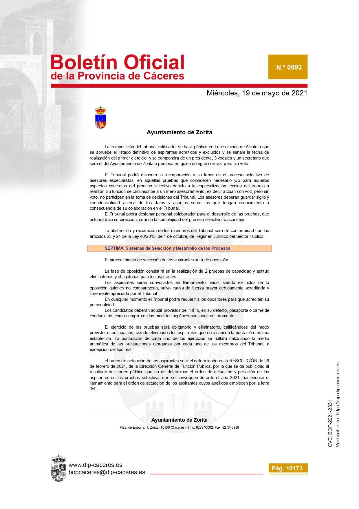 Técnico-a contable (2021) - Zorita (Cáceres) 7