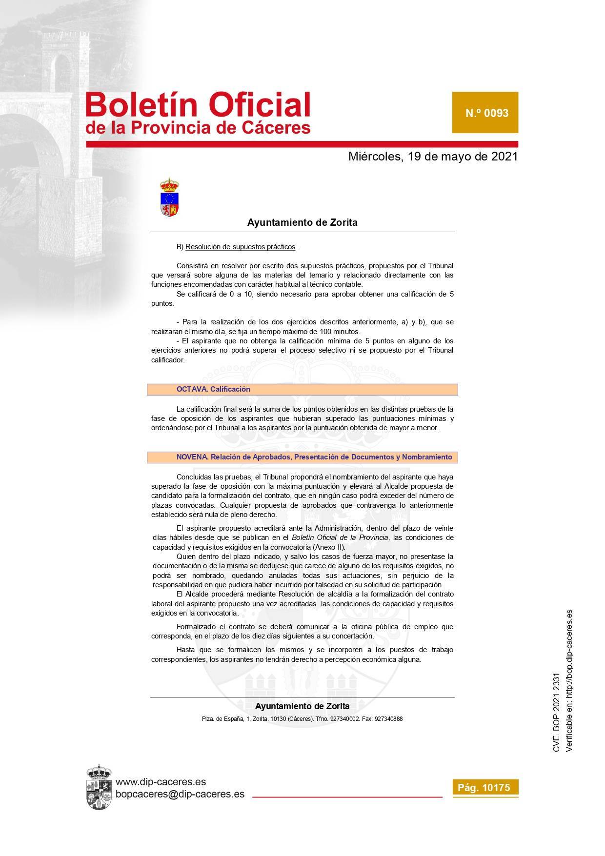 Técnico-a contable (2021) - Zorita (Cáceres) 9