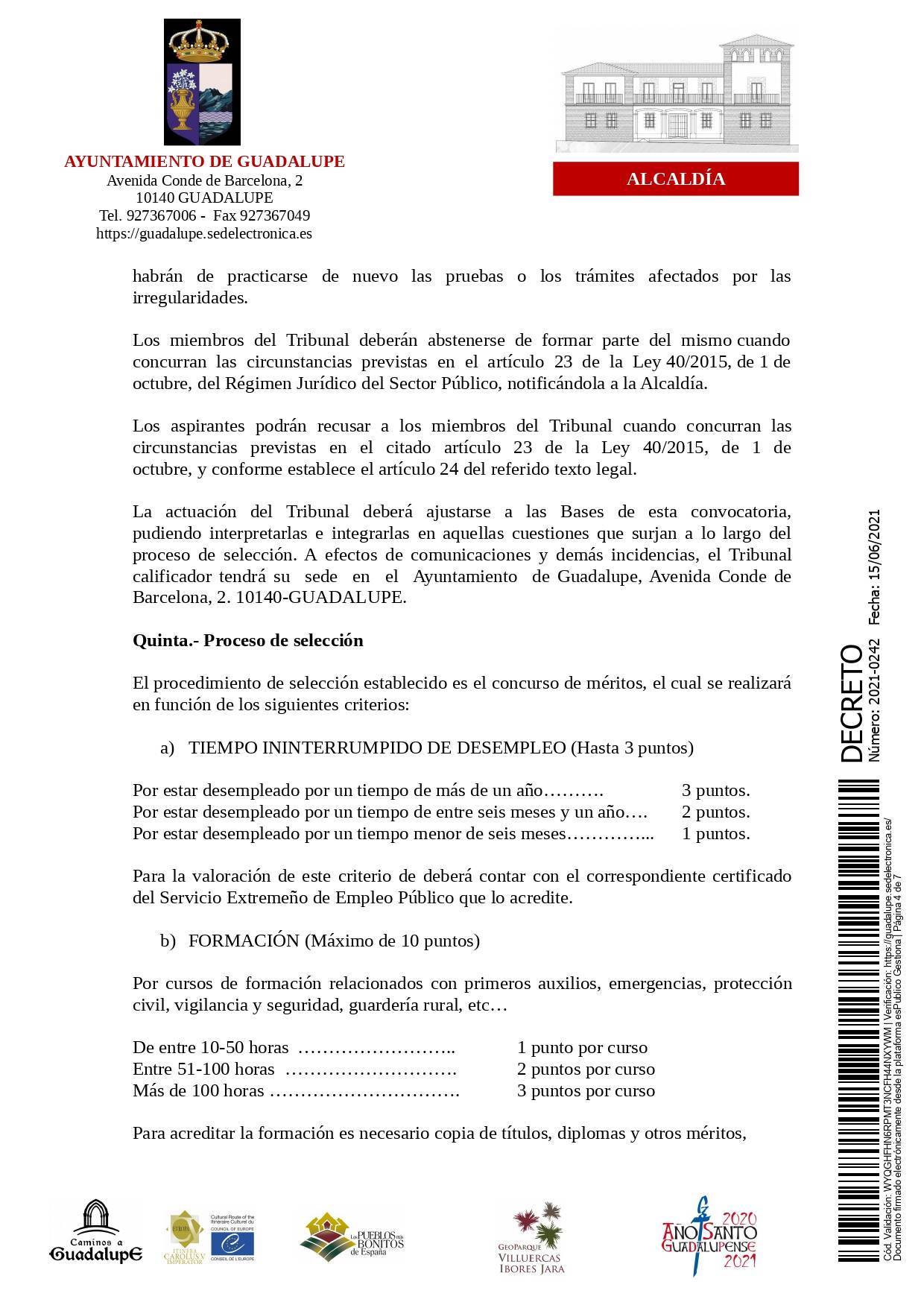 Bolsa de operarios de servicios múltiples para eventos (2021) - Guadalupe (Cáceres) 4
