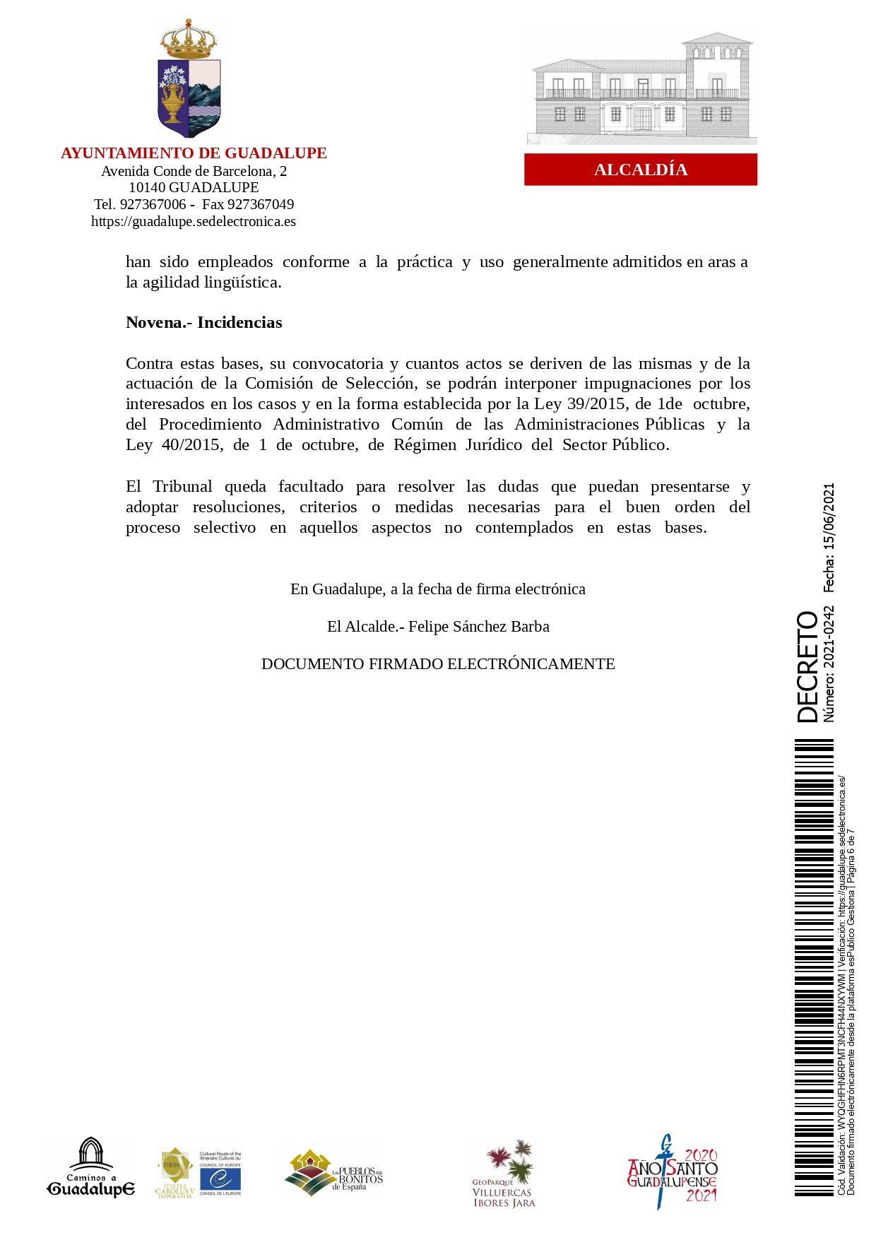 Bolsa de operarios de servicios múltiples para eventos (2021) - Guadalupe (Cáceres) 6