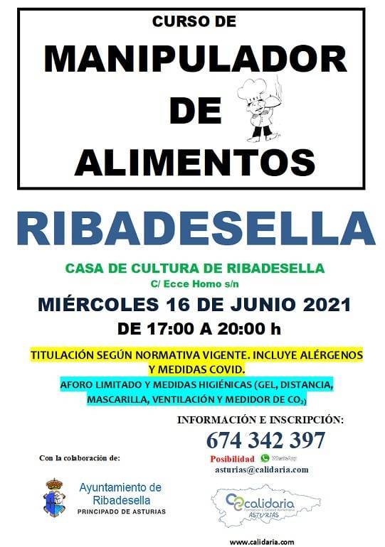 Curso de manipulador de alimentos (2021) - Ribadesella (Asturias)