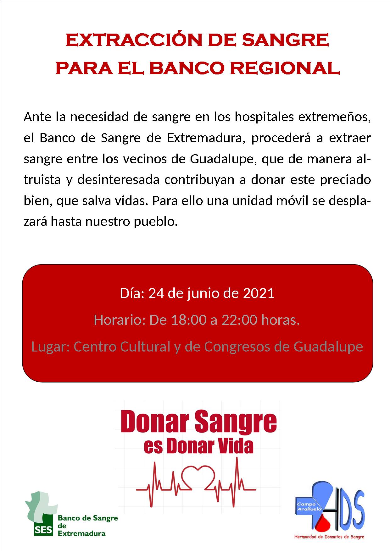 Donación de sangre (junio 2021) - Guadalupe (Cáceres)