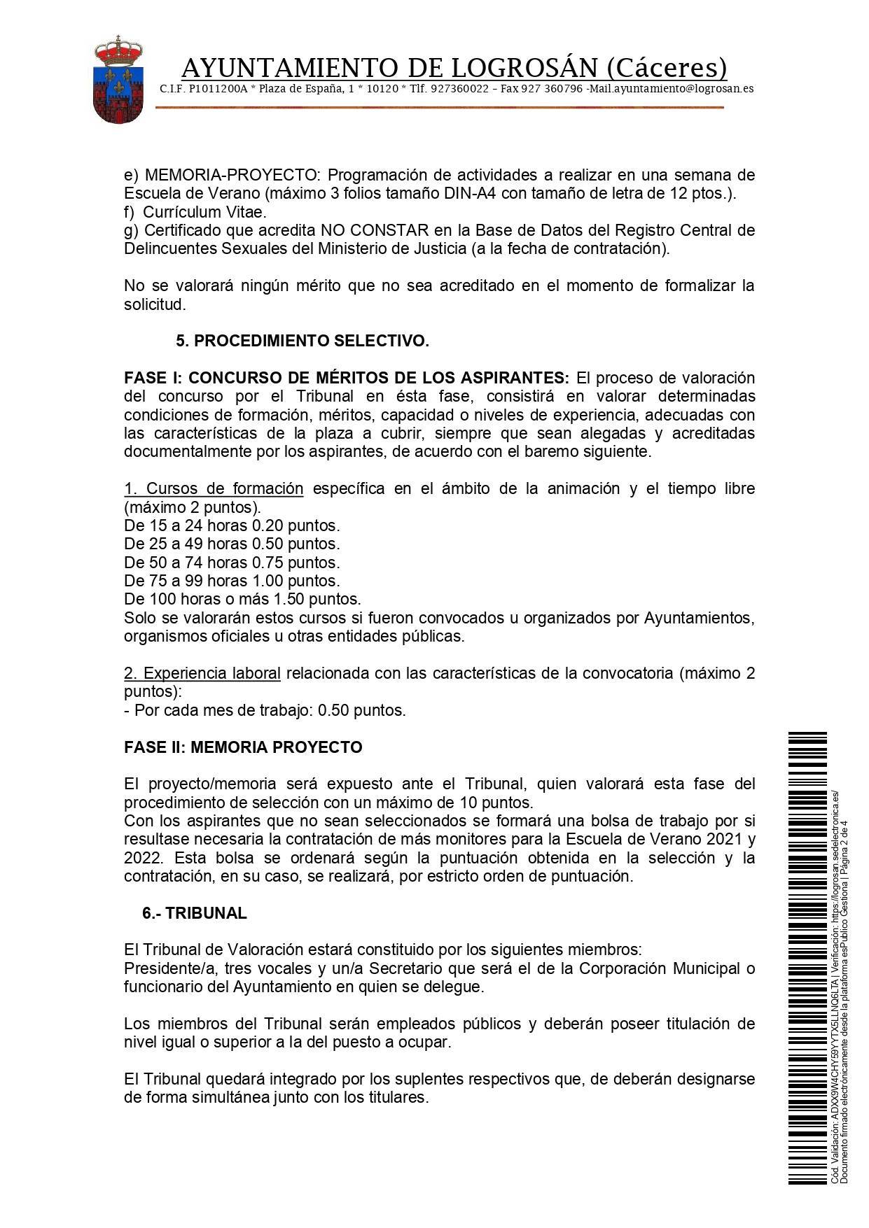 Monitores para la escuela de verano (2021-2022) - Logrosán (Cáceres) 2