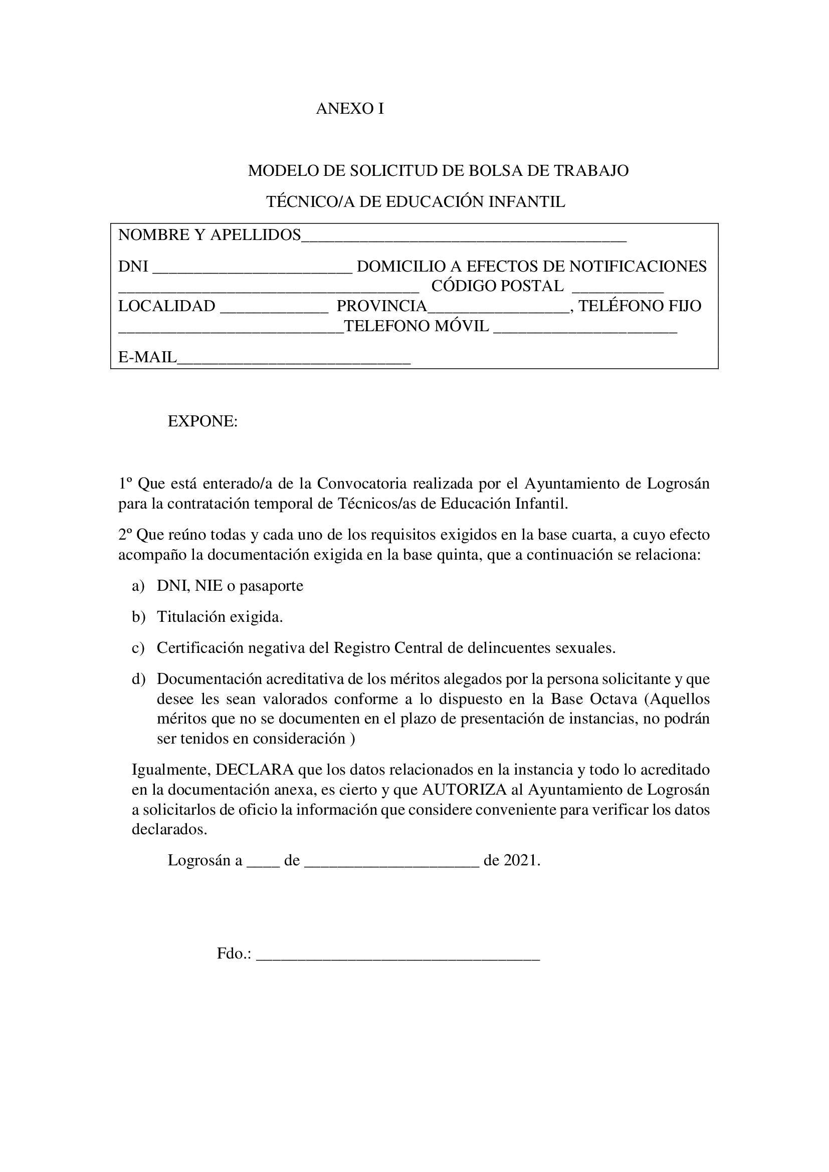 Bolsa de técnicos-as en educación infantil (2021) - Logrosán (Cáceres) 12