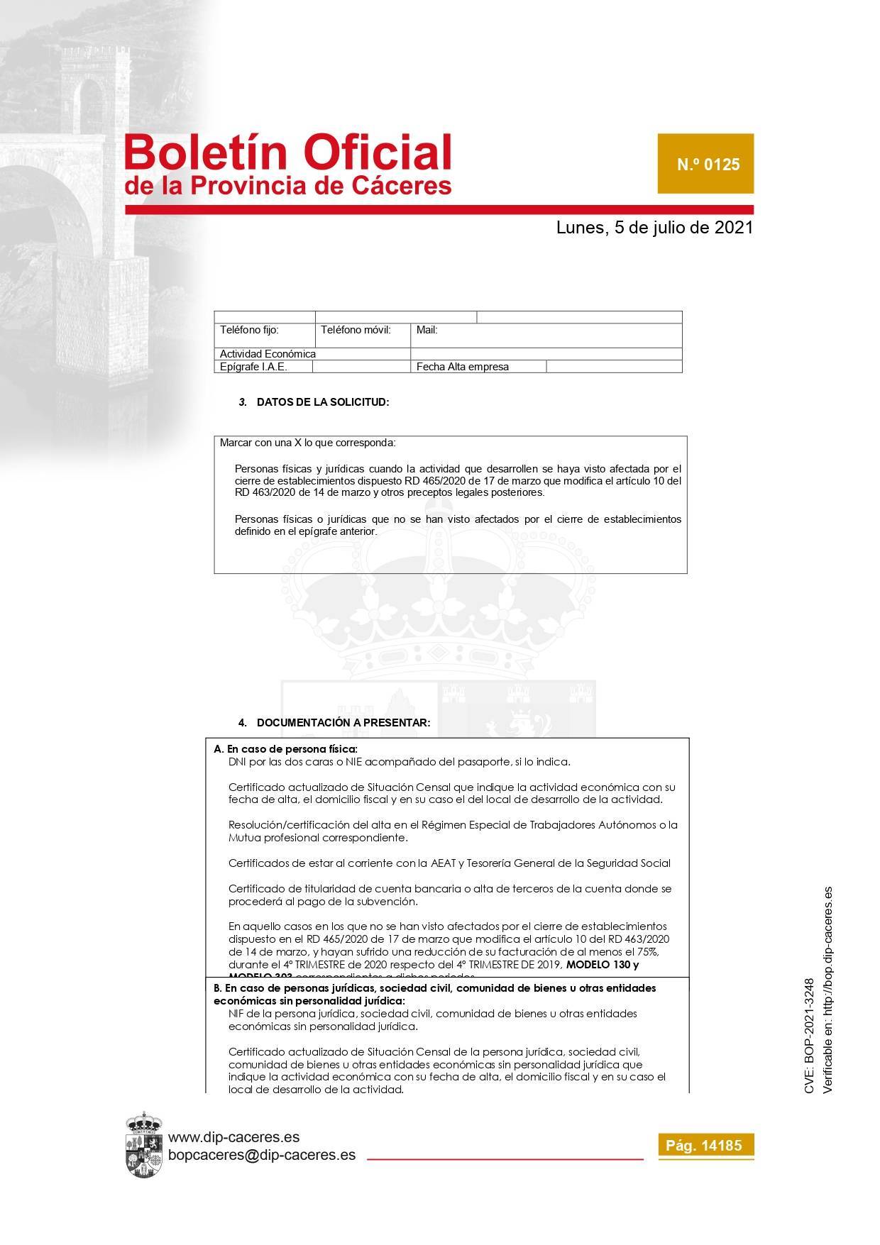 Concesión de subvenciones para la reactivación empresarial (2021) - Guadalupe (Cáceres) 10