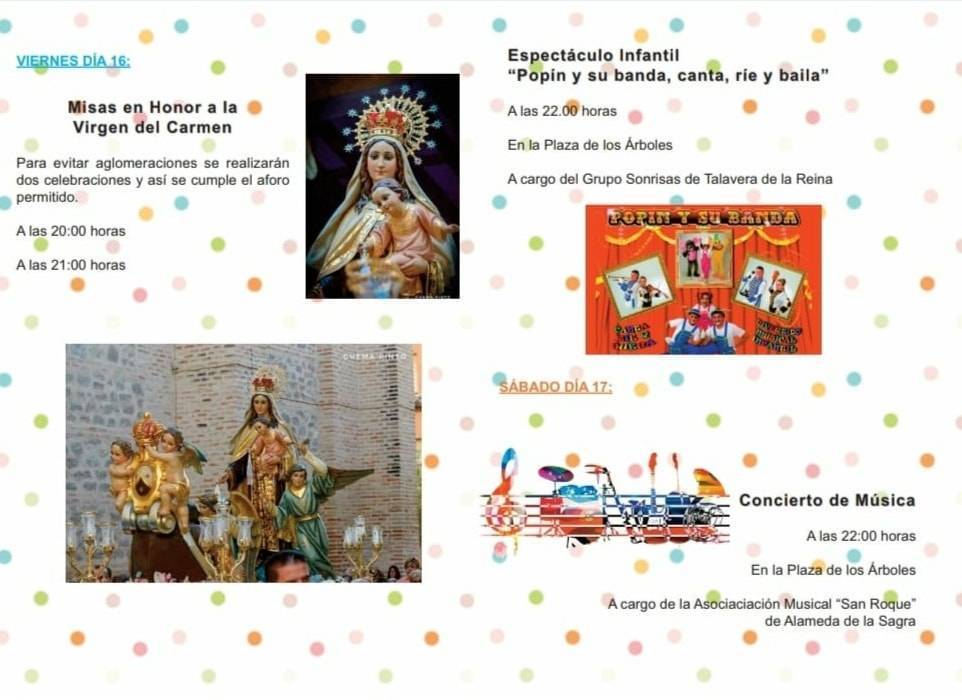Programa de actos en honor a Nuestra Señora Virgen del Carmen (2021) - Alameda de la Sagra (Toledo) 2
