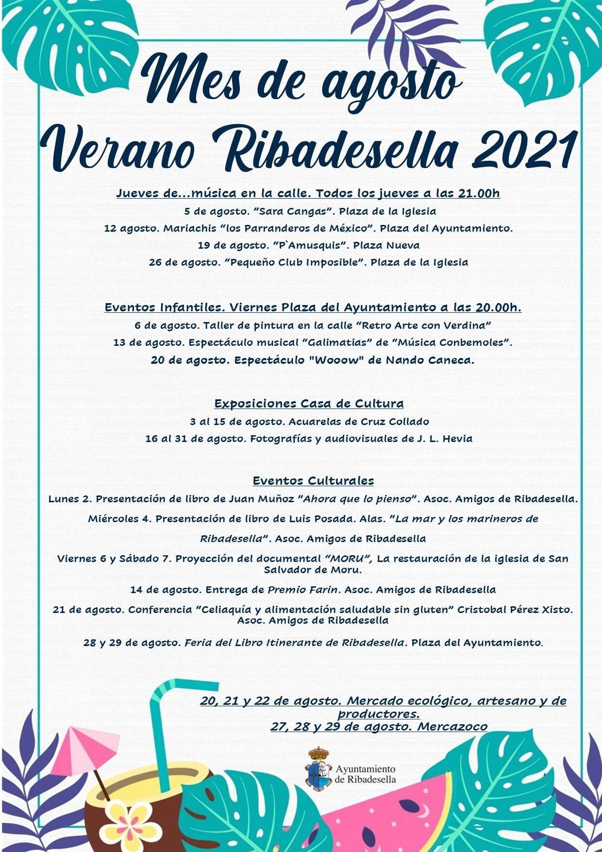 Programa de verano (agosto 2021) - Ribadesella (Asturias)