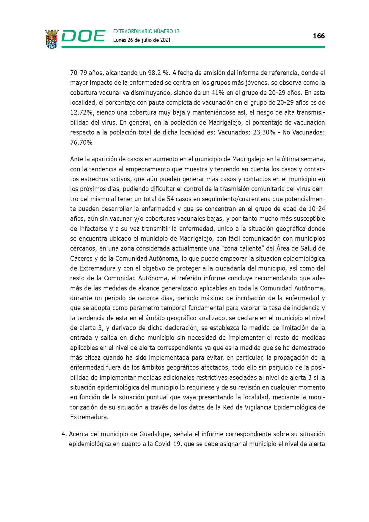 Restricción de la entrada y salida por COVID-19 (julio 2021) - Guadalupe (Cáceres) 12