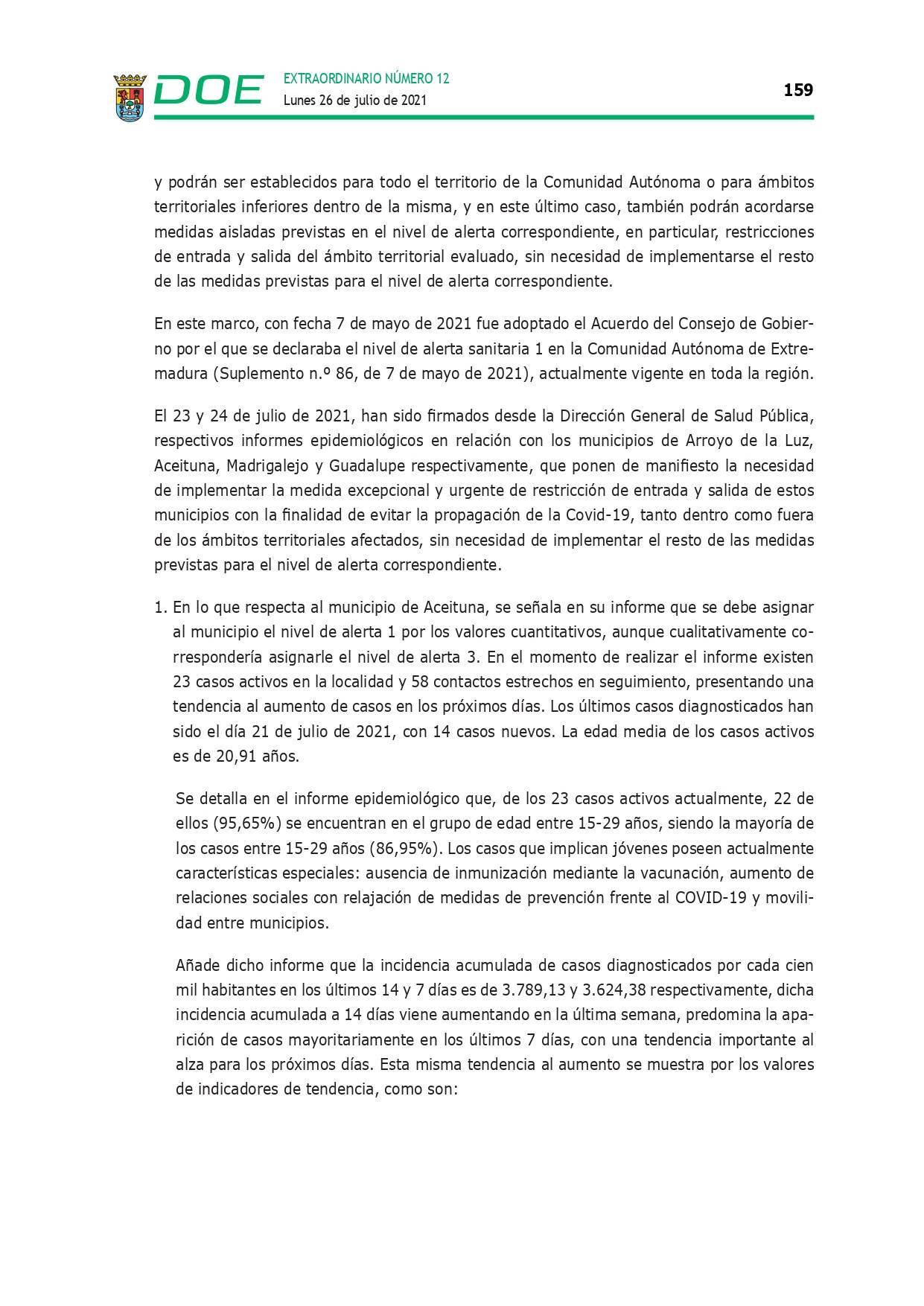 Restricción de la entrada y salida por COVID-19 (julio 2021) - Guadalupe (Cáceres) 5