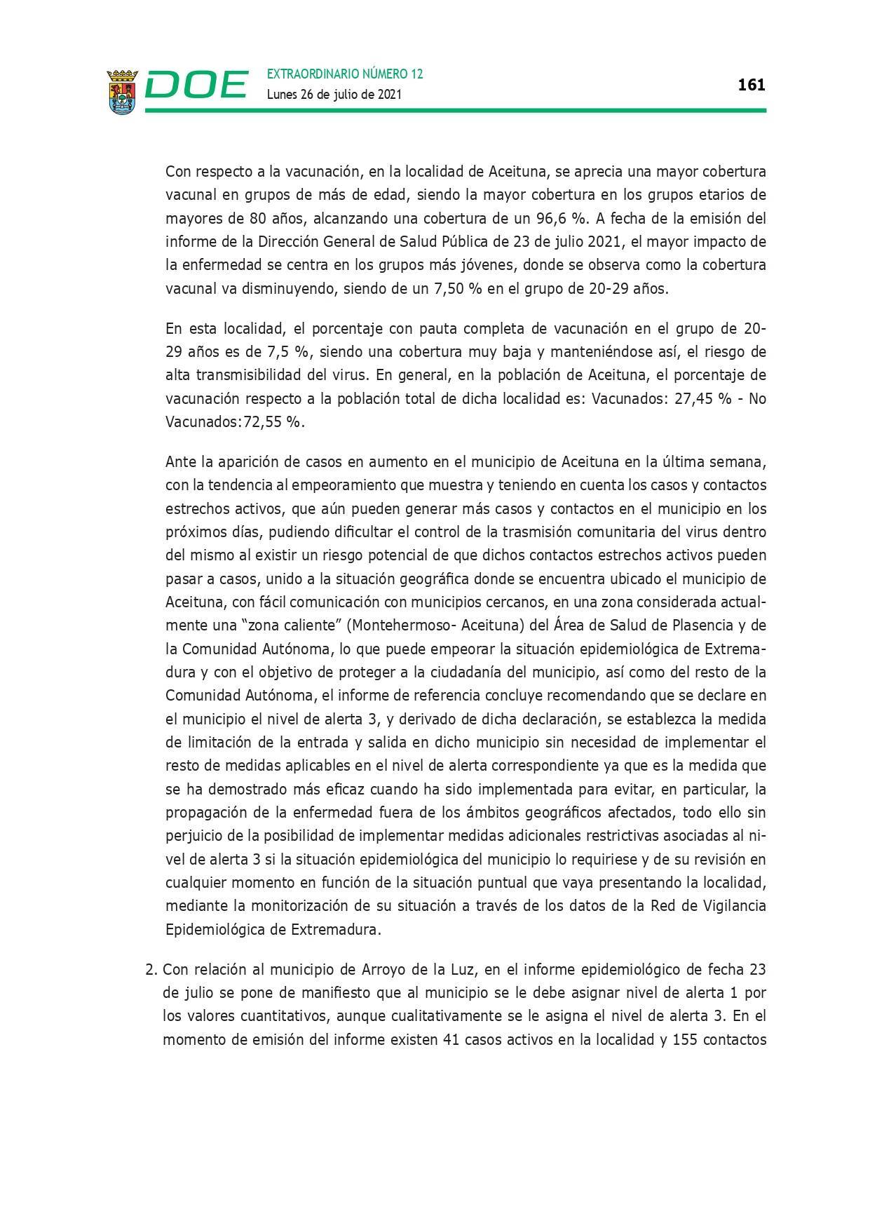 Restricción de la entrada y salida por COVID-19 (julio 2021) - Guadalupe (Cáceres) 7