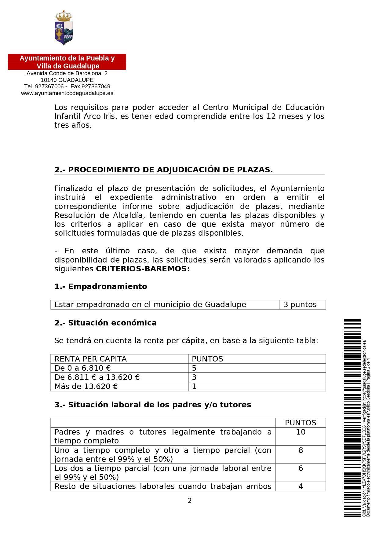 Abierto el plazo de matriculación para la guardería (2021) - Guadalupe (Cáceres) 3