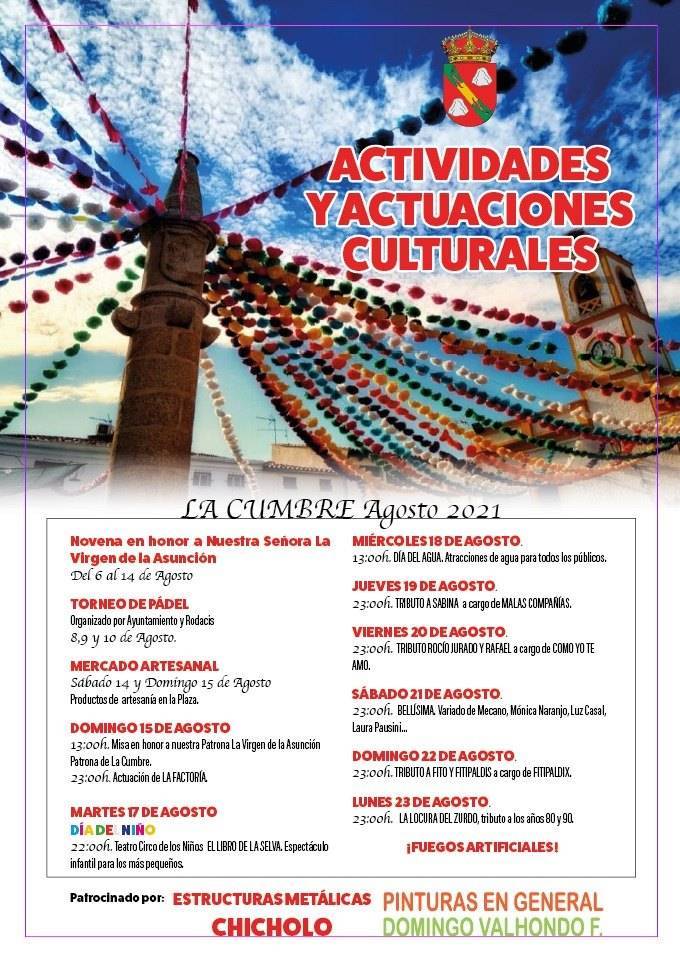 Actividades y actuaciones culturales de verano (2021) - La Cumbre (Cáceres)