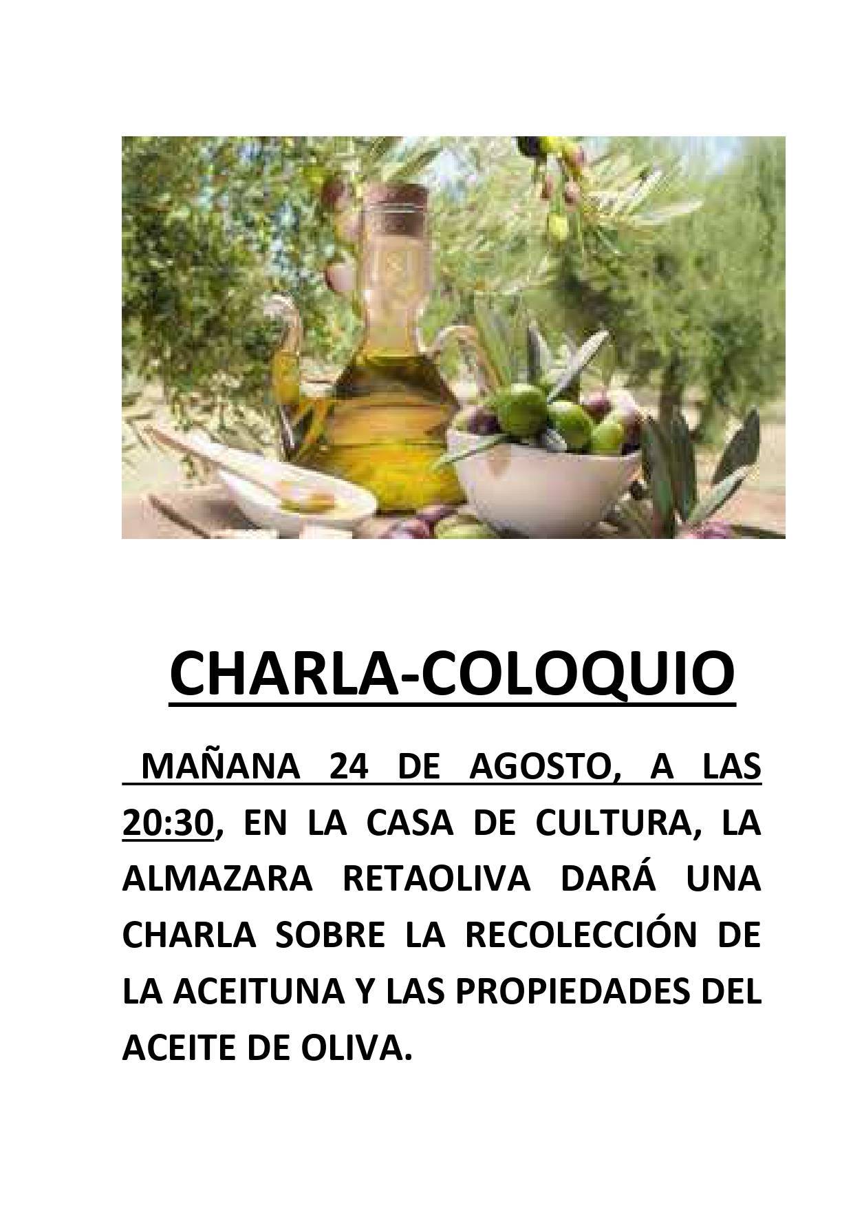 Charla-coloquio sobre la aceituna y el aceite de oliva (2021) - Berzocana (Cáceres)