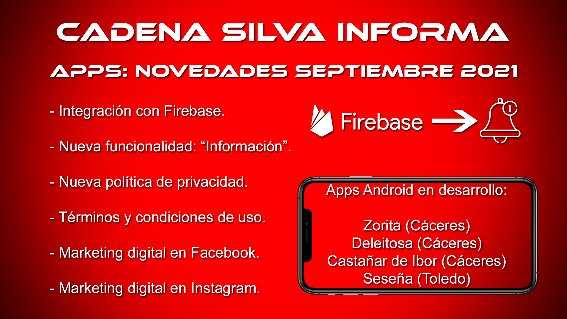 Novedades en las apps a partir de septiembre de 2021