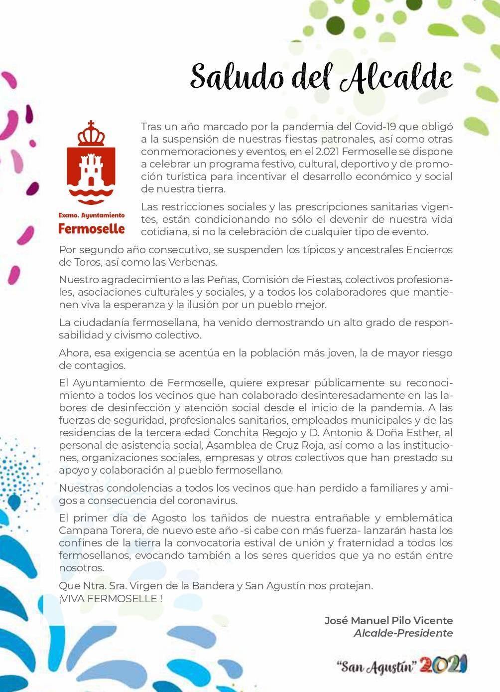 Programa de ferias y fiestas de San Agustín (2021) - Fermoselle (Zamora) 2