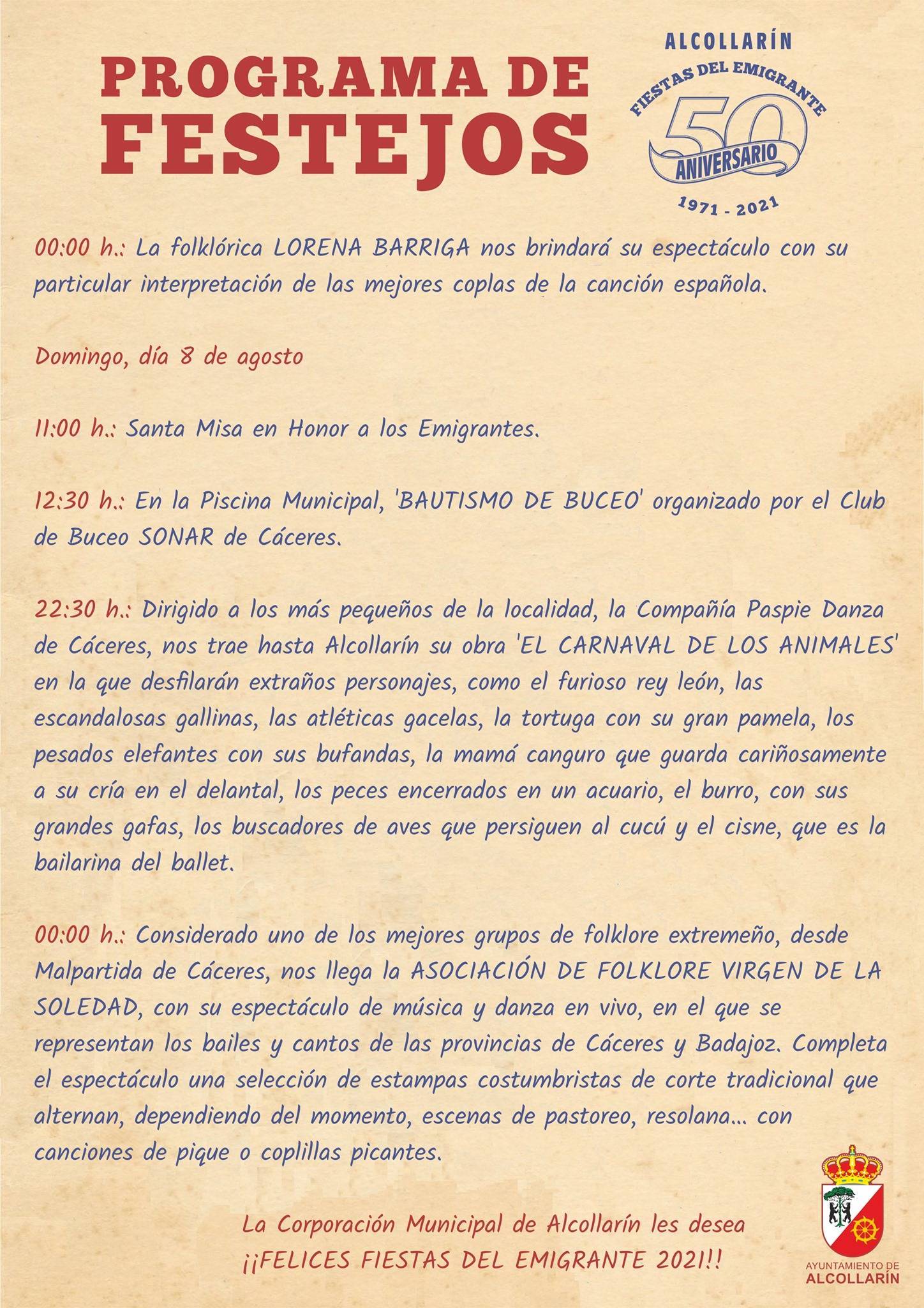 Programa de festejos (2021) - Alcollarín (Cáceres) 2