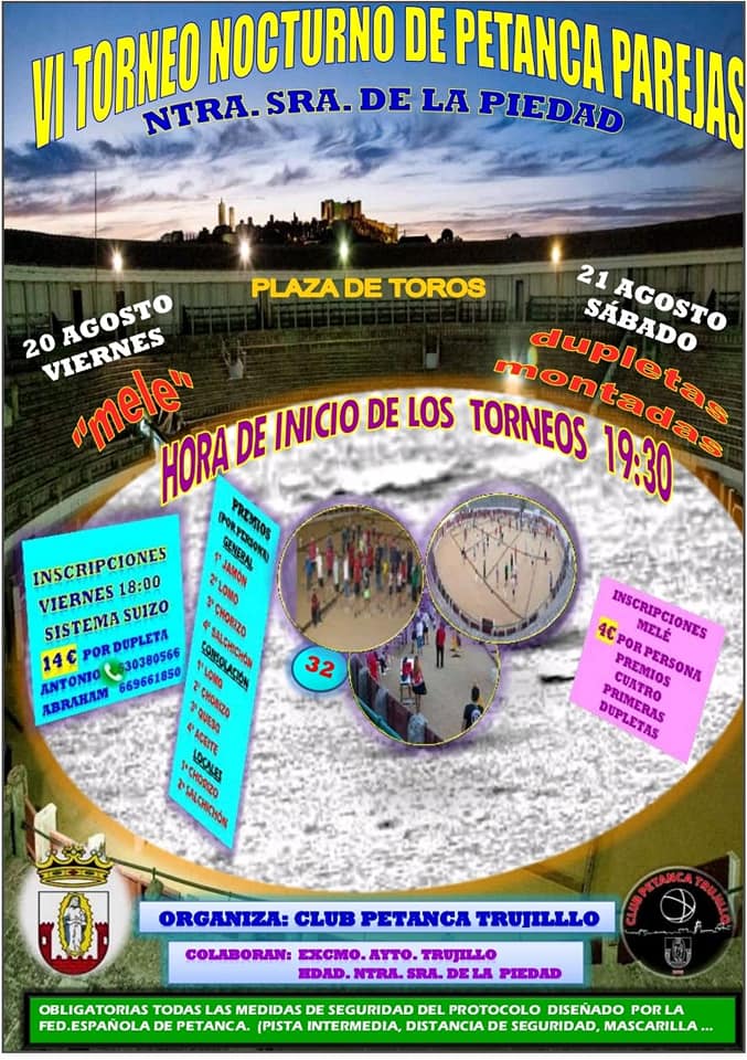 VI torneo nocturno de petanca por parejas - Trujillo (Cáceres)