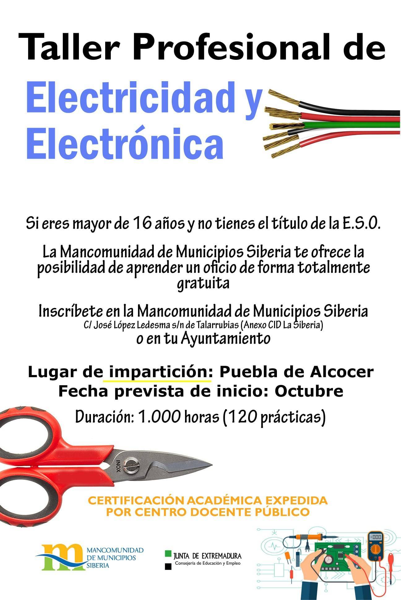 Taller profesional de electricidad y electrónica (2021) - Puebla de Alcocer (Badajoz)