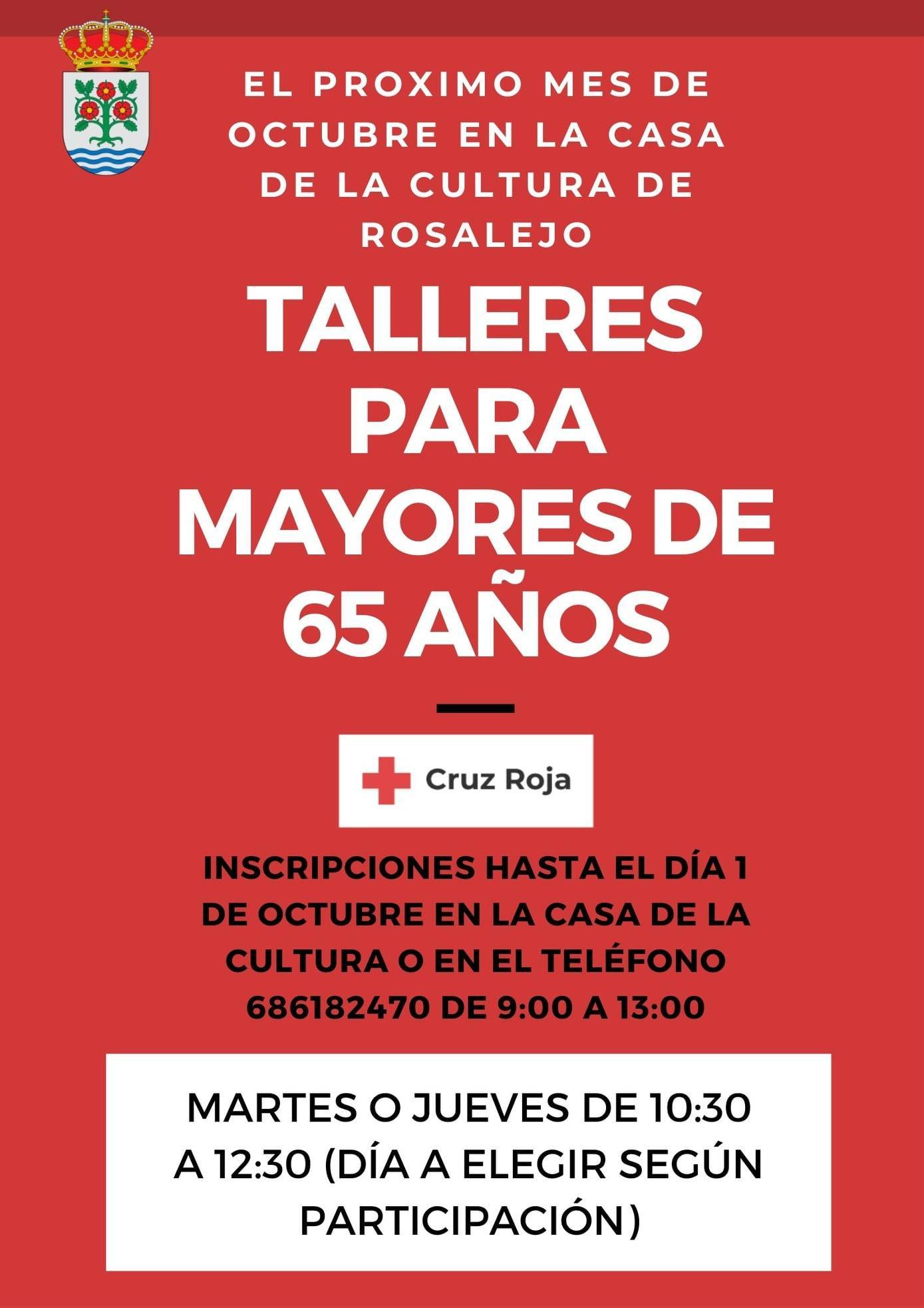 Talleres para mayores de 65 años (octubre 2021) - Rosalejo (Cáceres)
