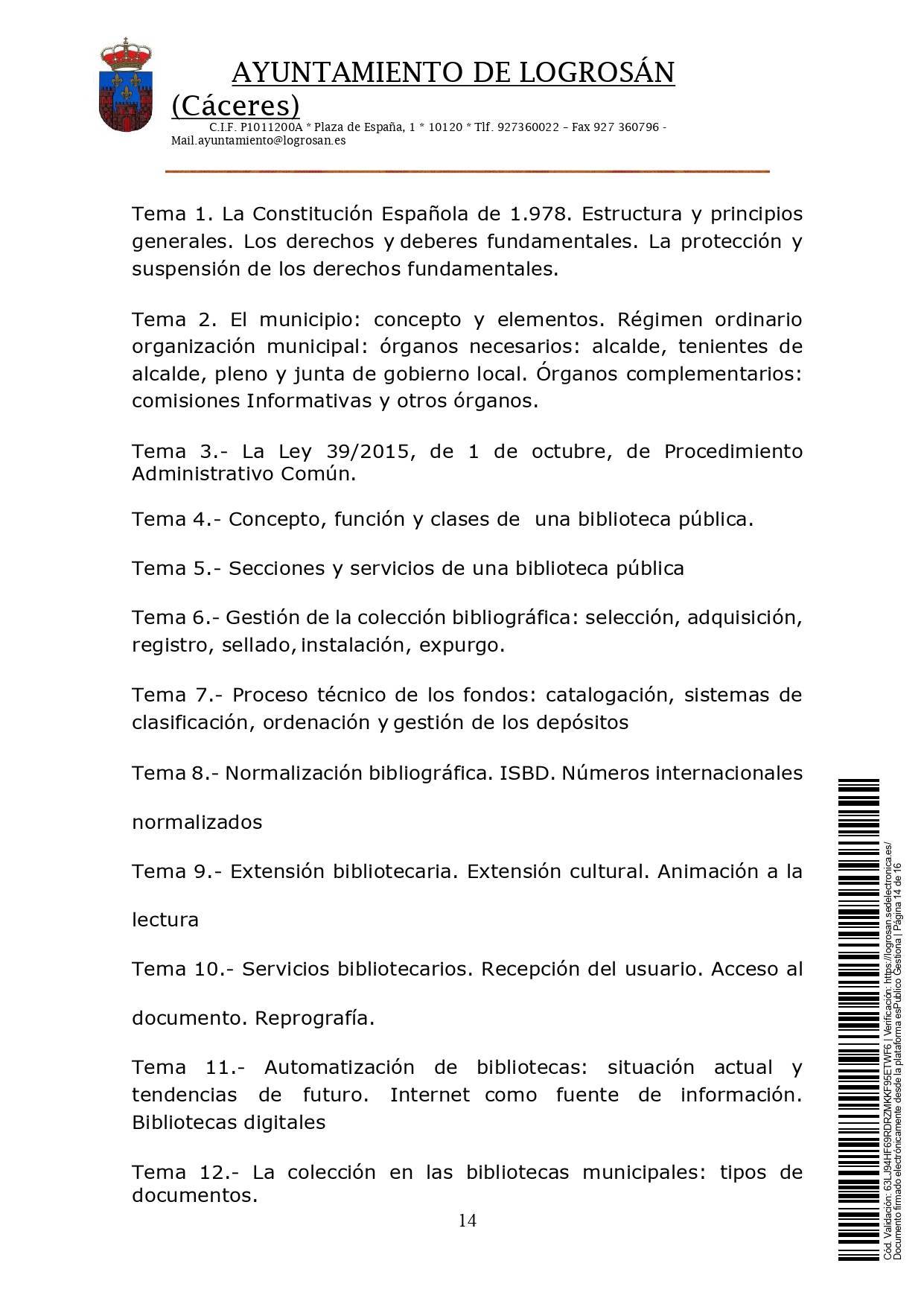 Técnicos-as auxiliar de biblioteca y dinamizador-a cultural (2021) - Logrosán (Cáceres) 14