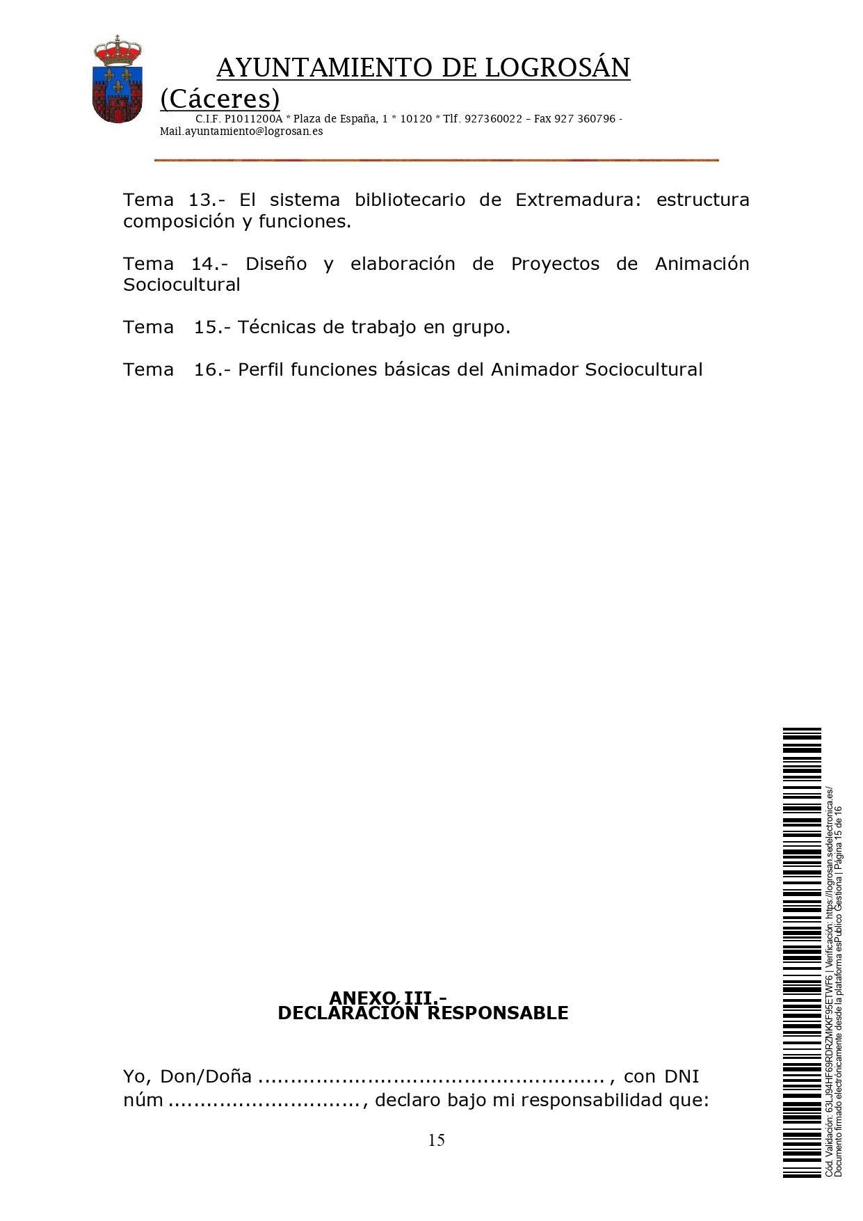 Técnicos-as auxiliar de biblioteca y dinamizador-a cultural (2021) - Logrosán (Cáceres) 15