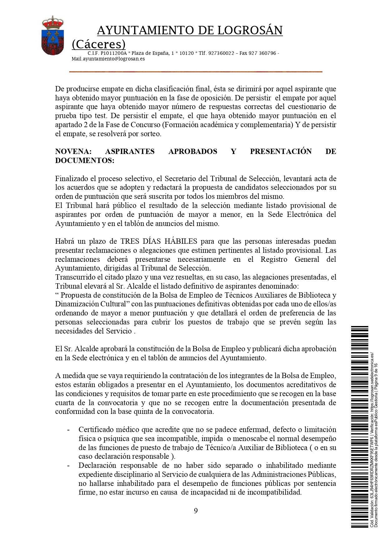 Técnicos-as auxiliar de biblioteca y dinamizador-a cultural (2021) - Logrosán (Cáceres) 9