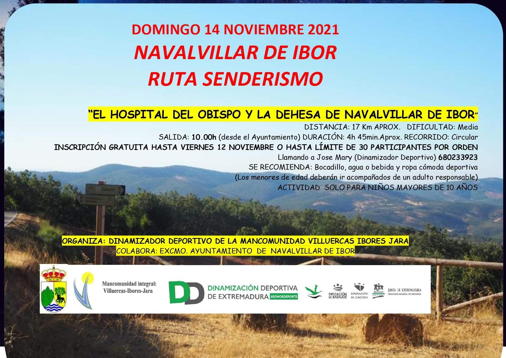 Ruta senderista (noviembre 2021) - Navalvillar de Ibor (Cáceres)