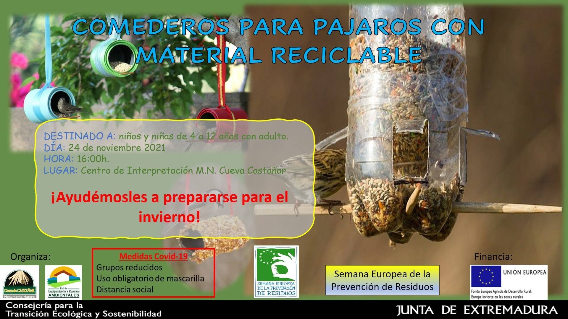 Taller de construcción de comederos para aves (2021) - Castañar de Ibor (Cáceres)