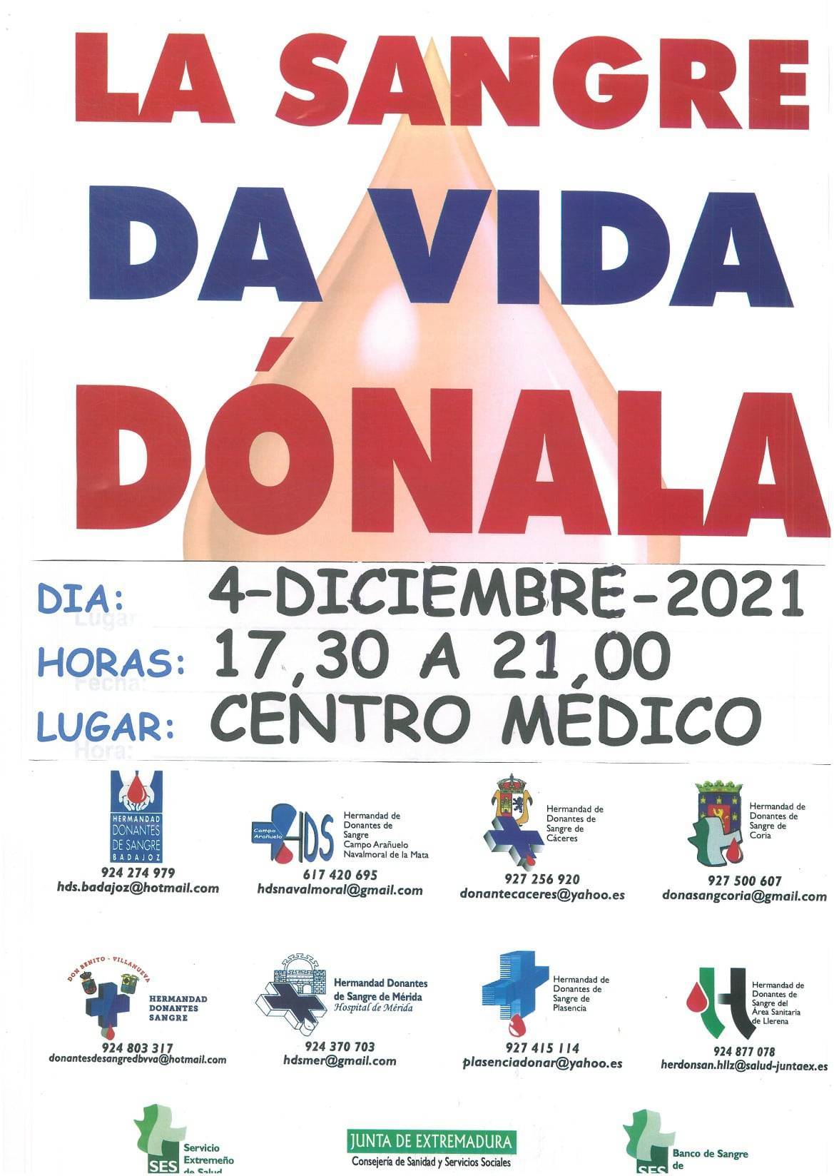 Donación de sangre (diciembre 2021) - Castañar de Ibor (Cáceres)