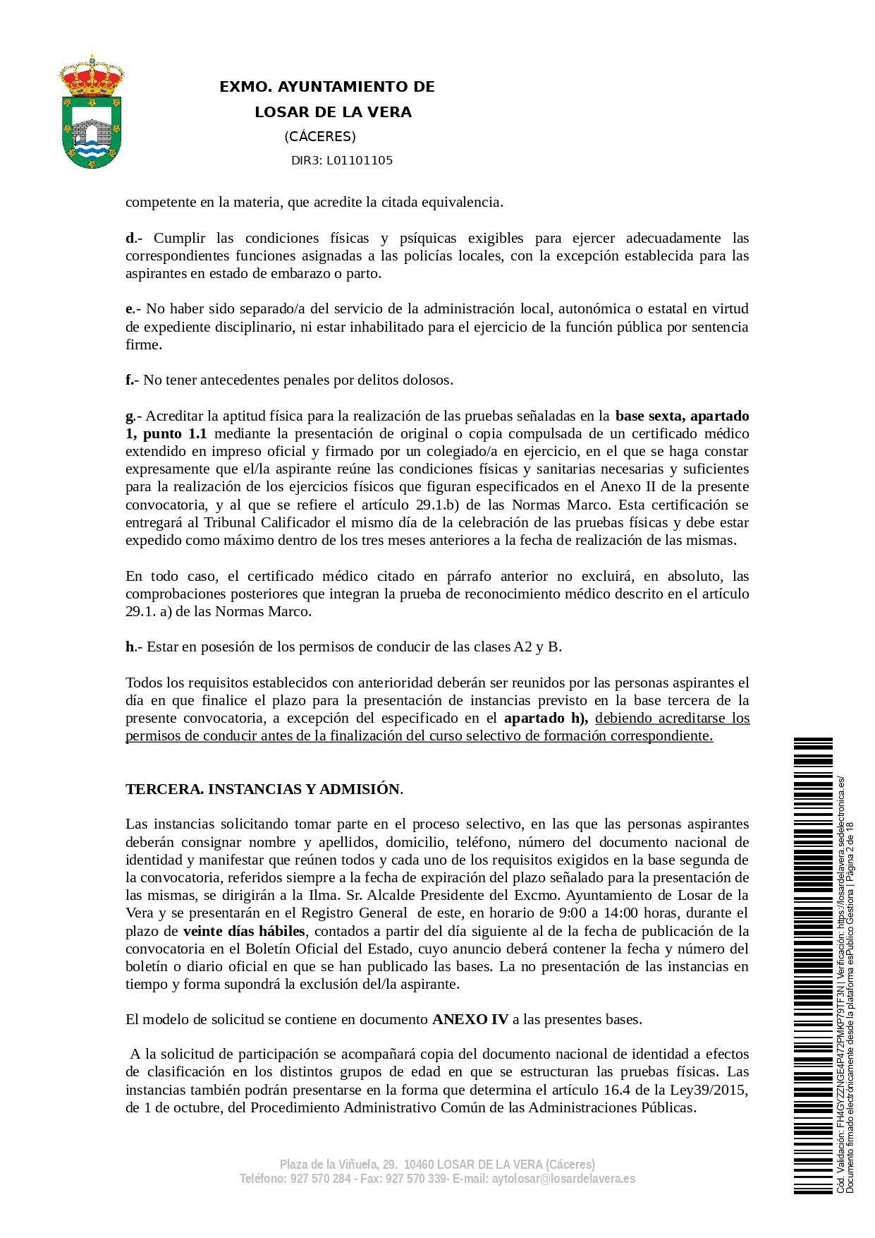 2 agentes de la Policía local (2022) - Losar de la Vera (Cáceres) 2