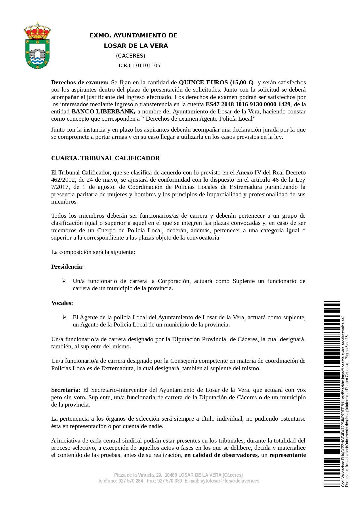 2 agentes de la Policía local (2022) - Losar de la Vera (Cáceres) 3