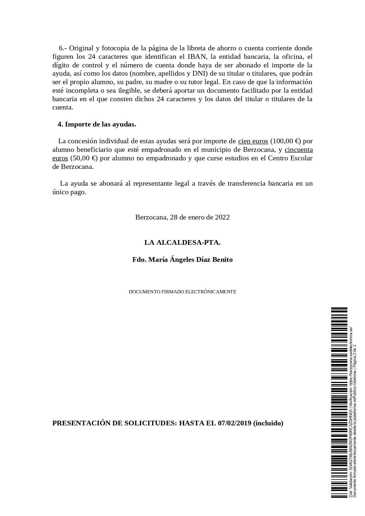 Ayudas para la adquisición de libros de texto y material escolar (2022) - Berzocana (Cáceres) 2