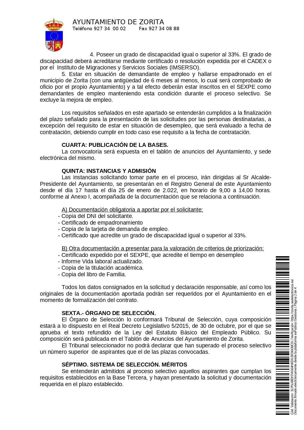 Conserje para el colegio (2022) - Zorita (Cáceres) 2