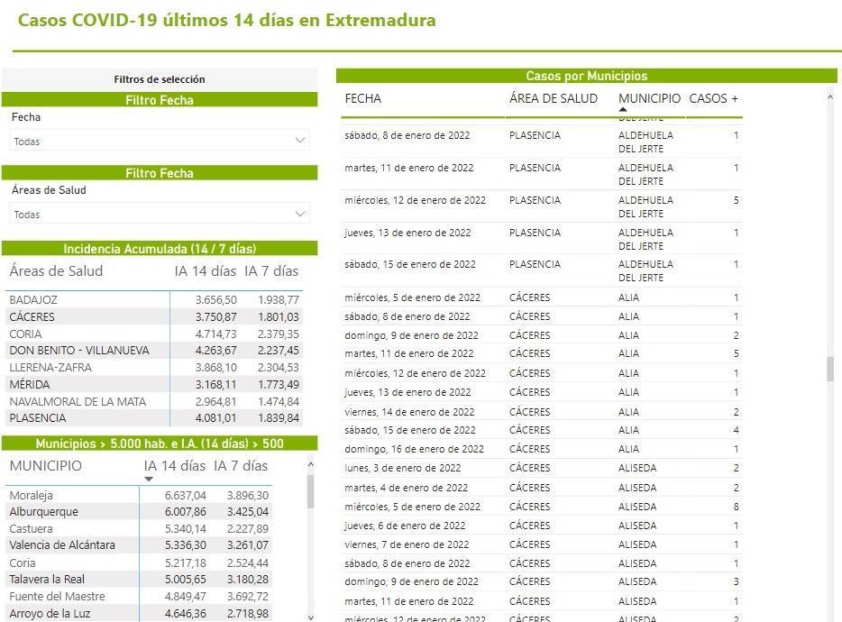 Nuevo caso positivo de COVID-19 (enero 2022) - Alía (Cáceres)