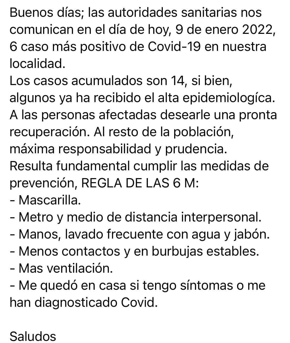 Nuevo caso positivo de COVID-19 (enero 2022) - Navezuelas (Cáceres) 2