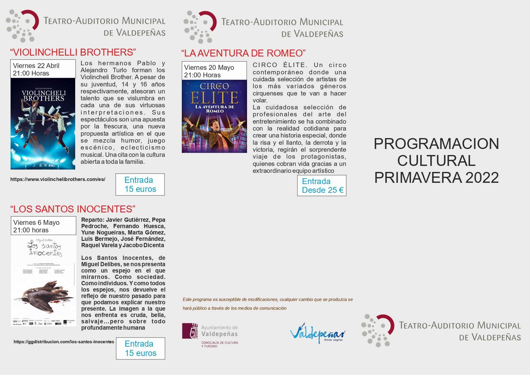 Programación cultural de primavera (2022) - Valdepeñas (Ciudad Real) 2