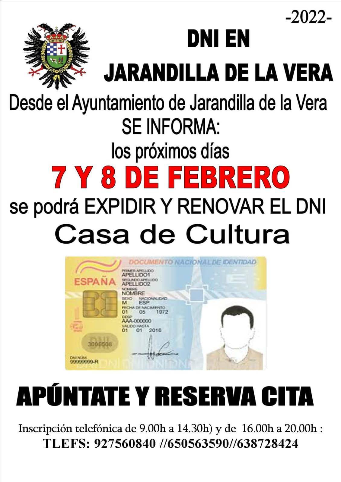 Renovación del DNI (2022) - Jarandilla de la Vera (Cáceres)