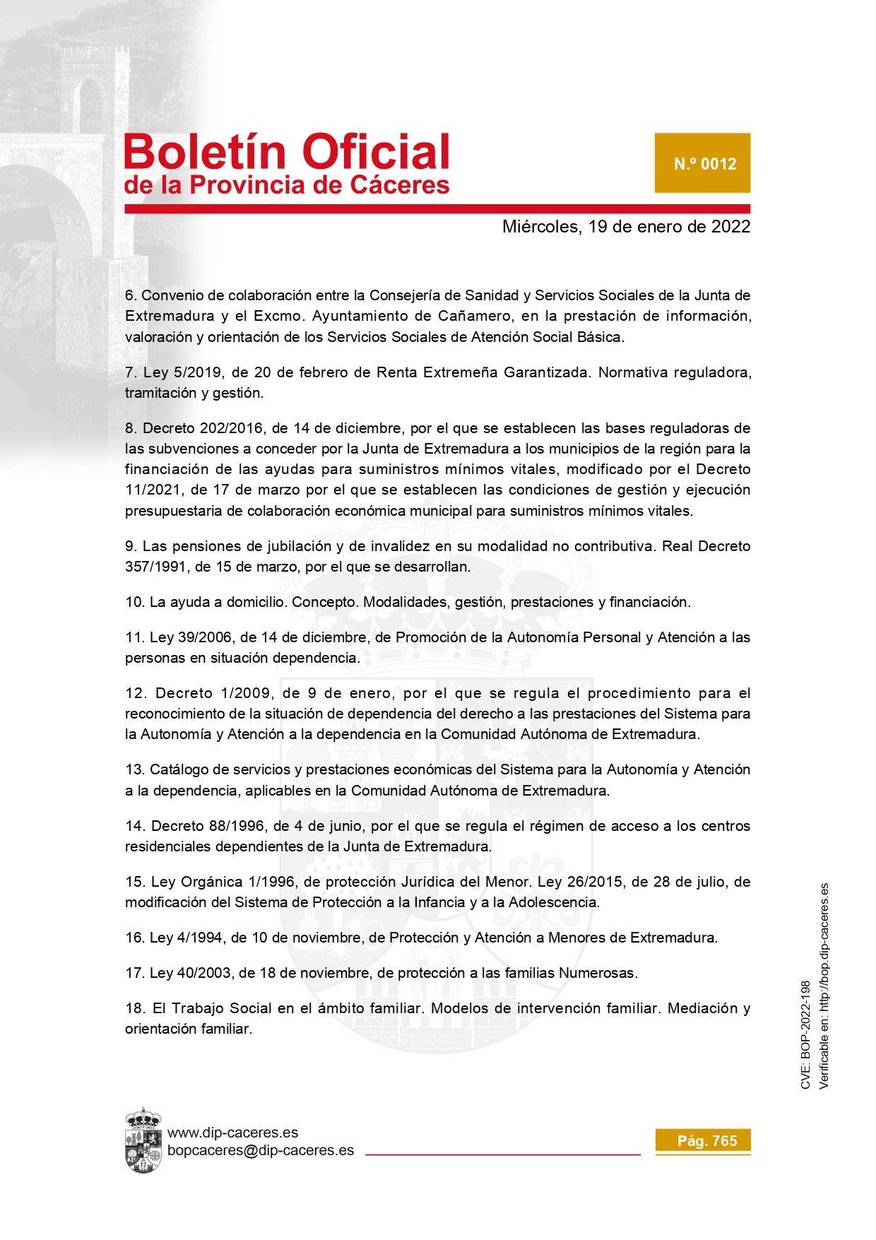 Trabajador-a social (2022) - Cañamero (Cáceres) 12