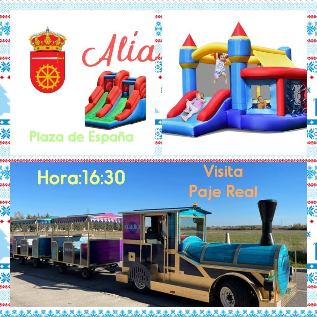 Visita del Paje Real, hinchables y paseo en tren (2022) - Alía (Cáceres)