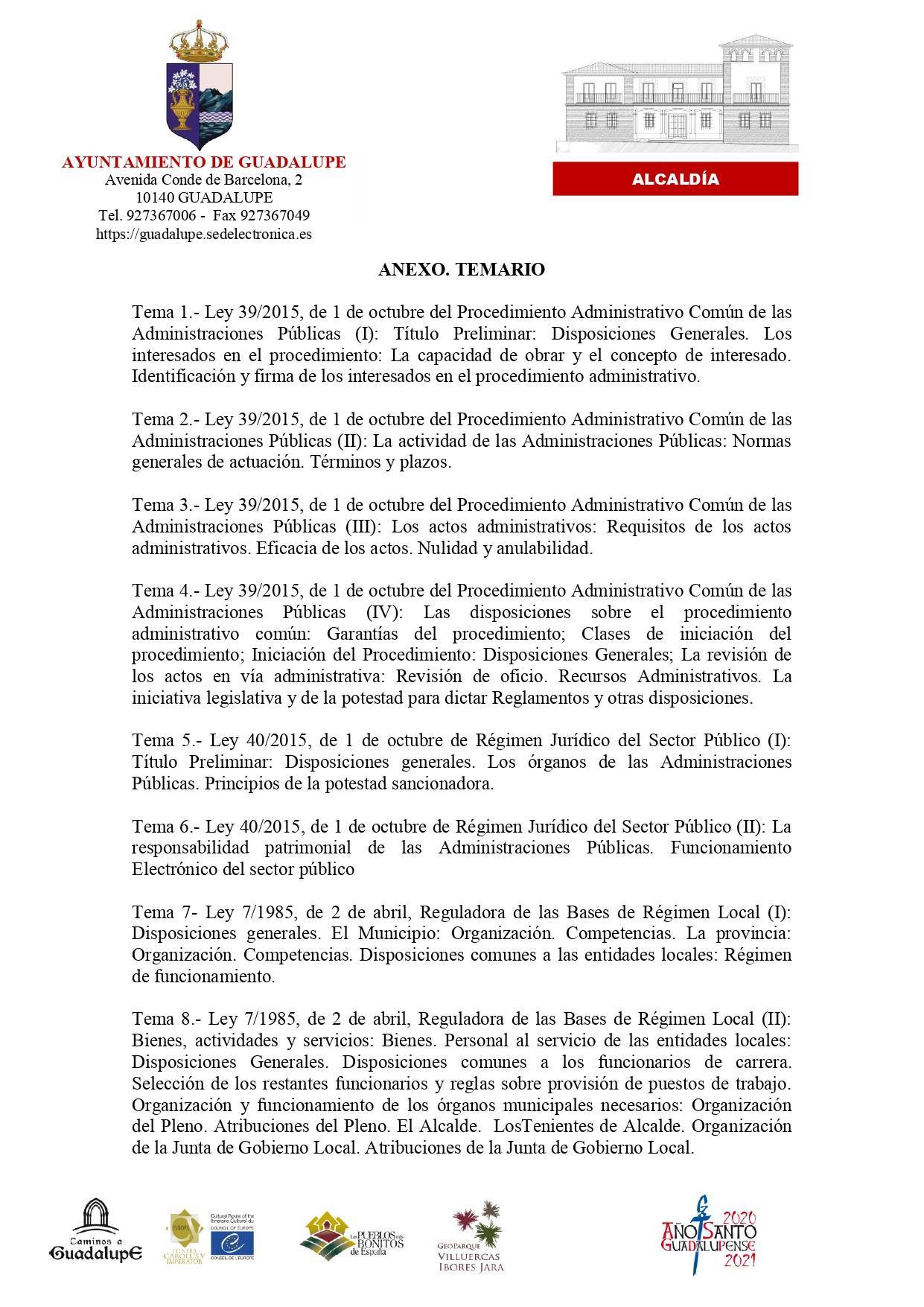 Auxiliar administrativo (febrero 2022) - Guadalupe (Cáceres) 6