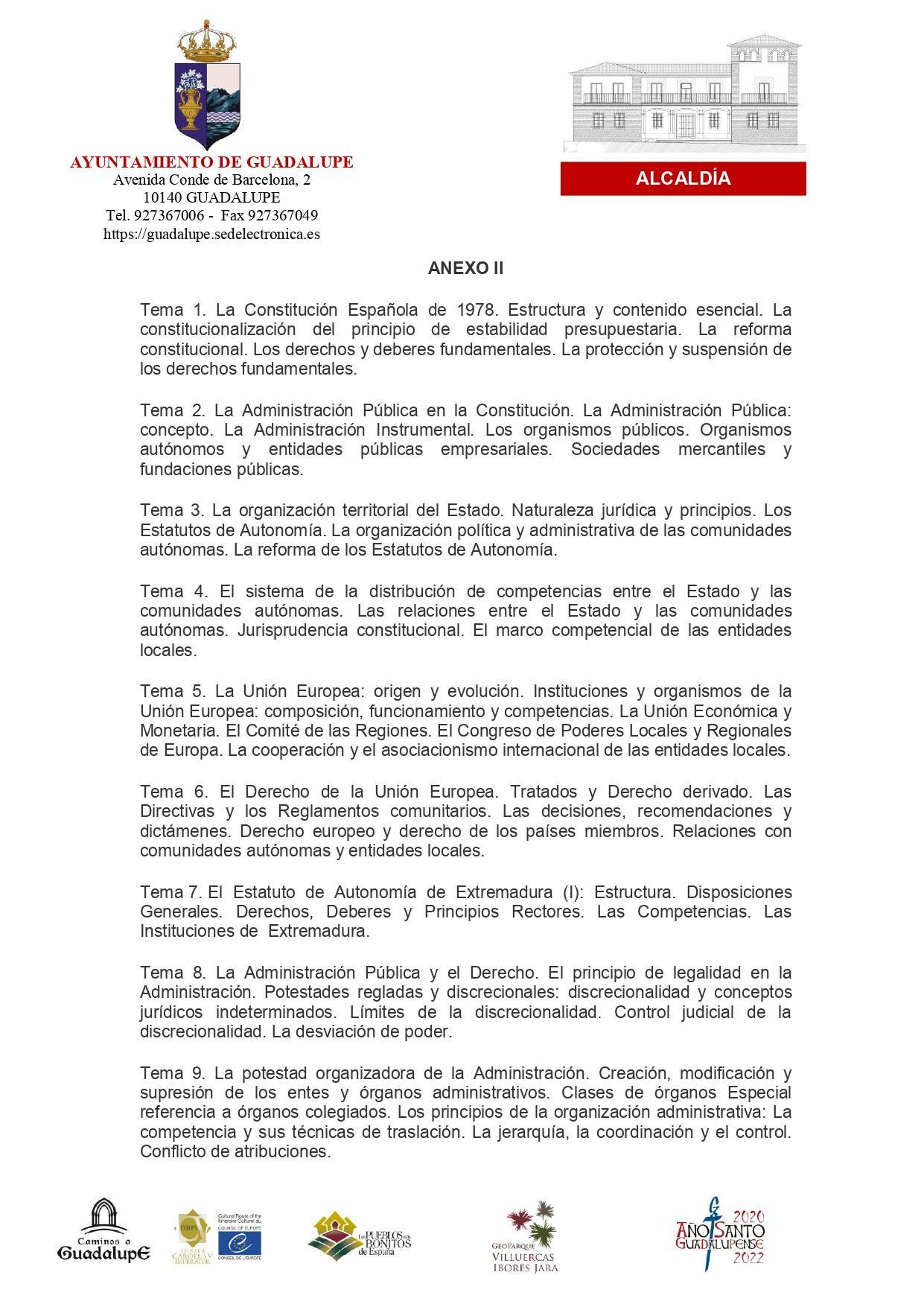 Bolsa de técnico de administración general (2022) - Guadalupe (Cáceres) 13