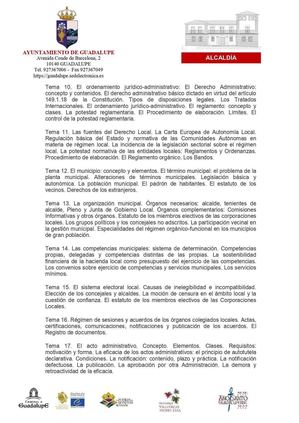 Bolsa de técnico de administración general (2022) - Guadalupe (Cáceres) 14