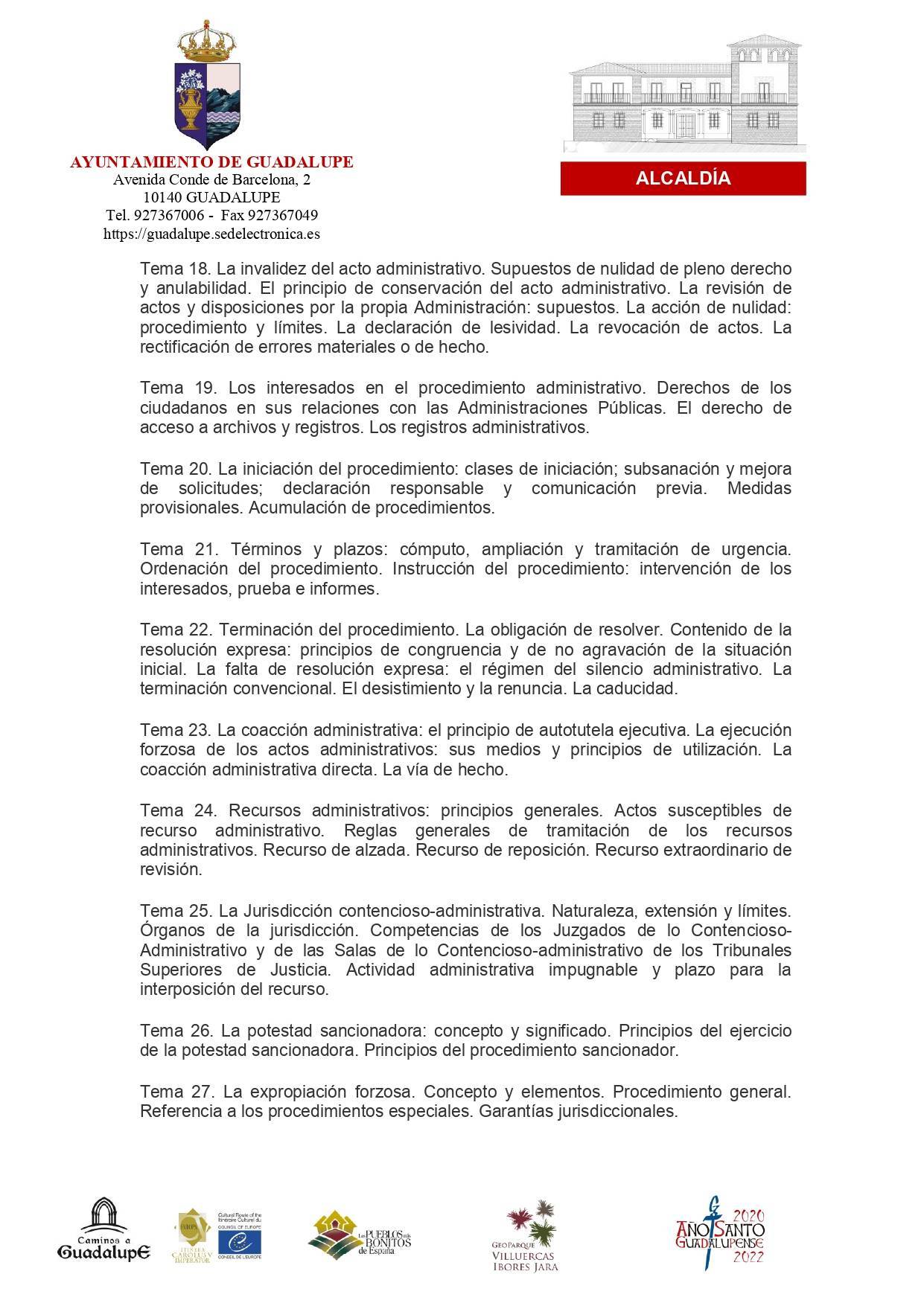Bolsa de técnico de administración general (2022) - Guadalupe (Cáceres) 15