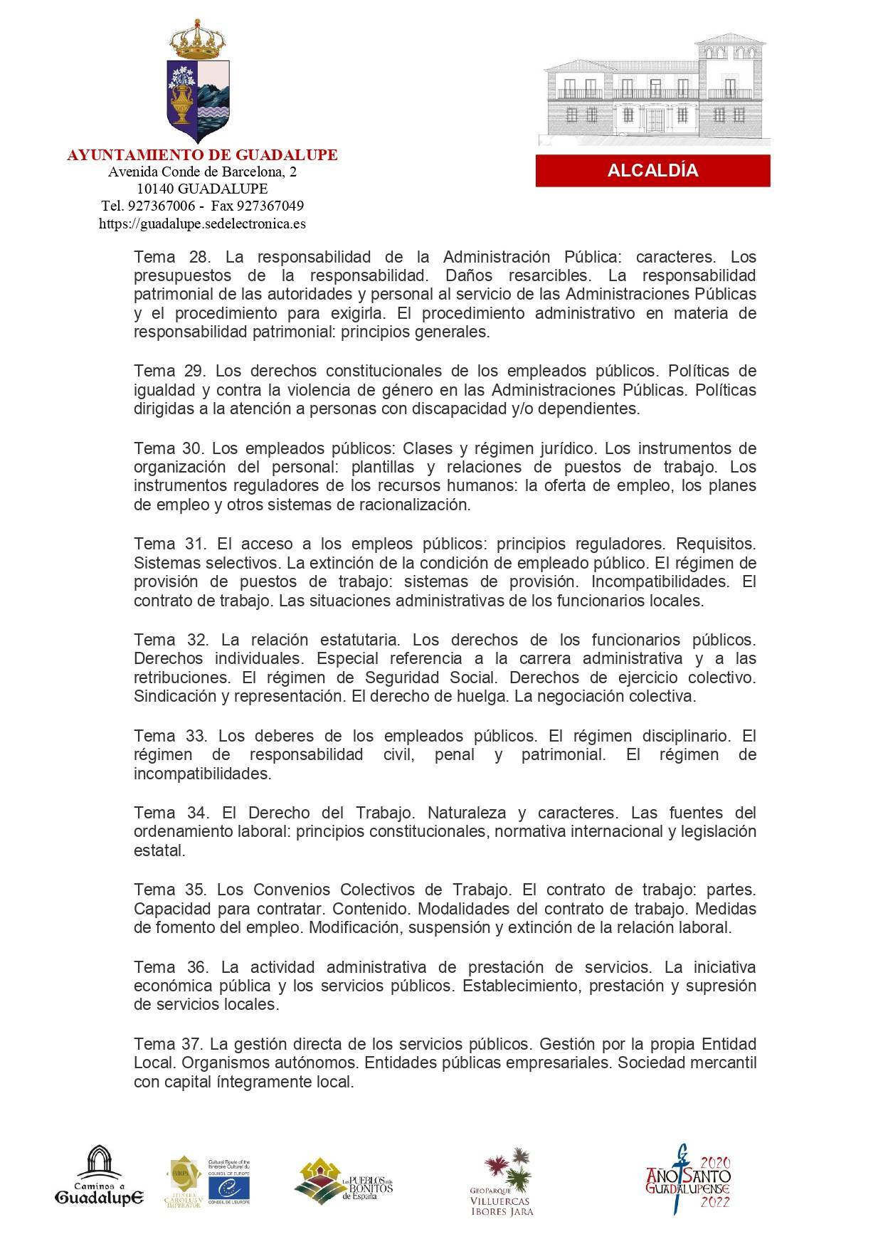 Bolsa de técnico de administración general (2022) - Guadalupe (Cáceres) 16
