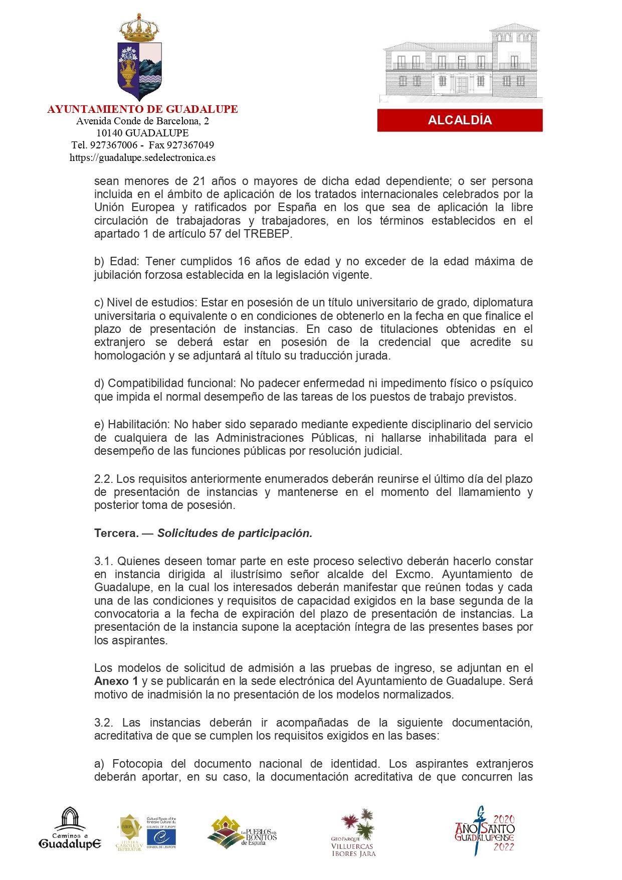 Bolsa de técnico de administración general (2022) - Guadalupe (Cáceres) 2