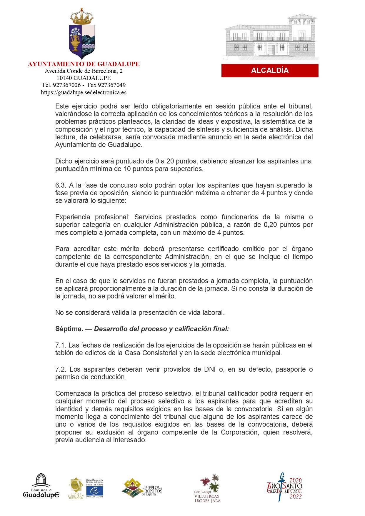 Bolsa de técnico de administración general (2022) - Guadalupe (Cáceres) 7