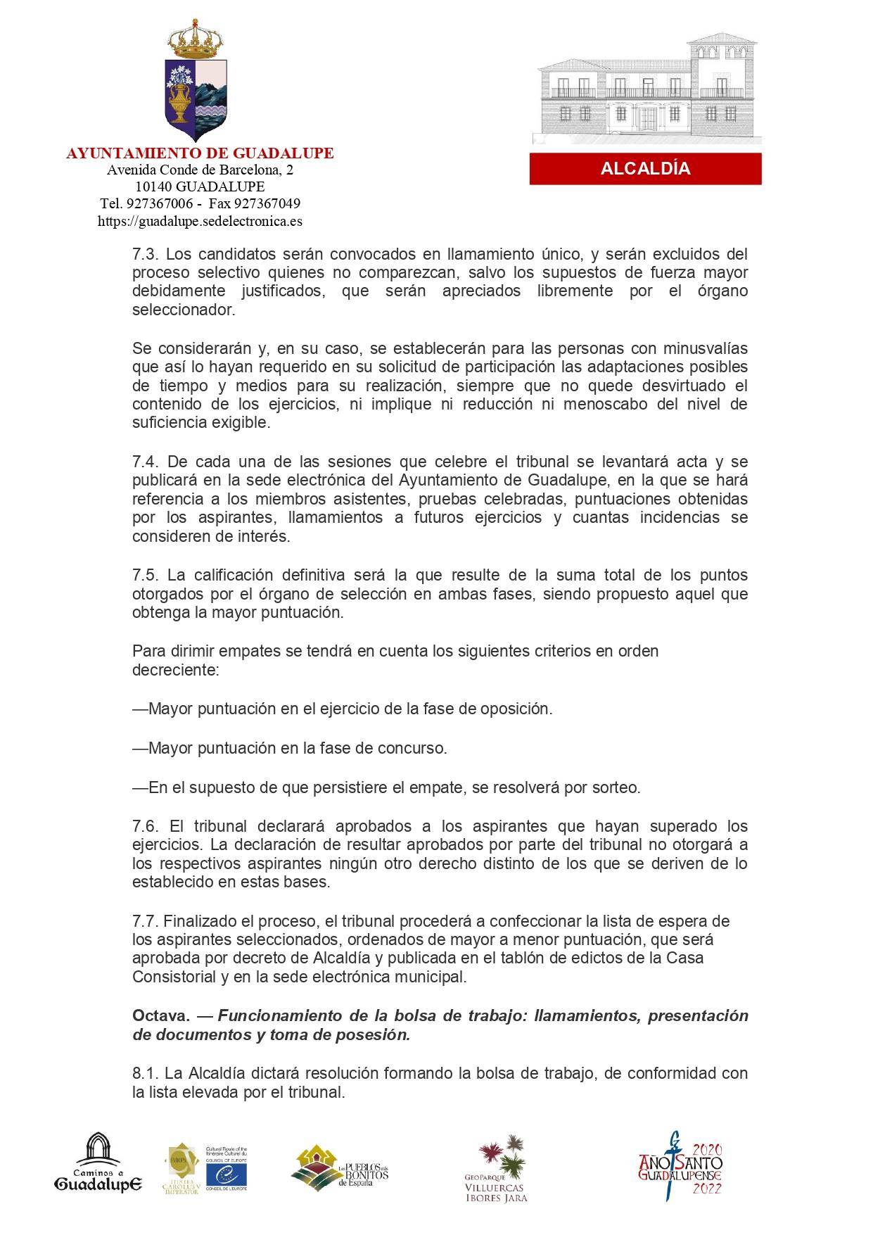 Bolsa de técnico de administración general (2022) - Guadalupe (Cáceres) 8