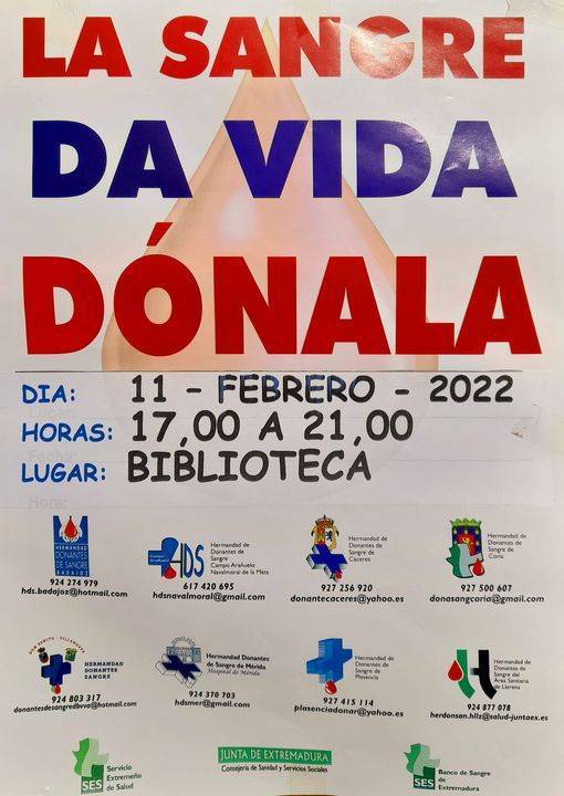Donación de sangre (febrero 2022) - Deleitosa (Cáceres)